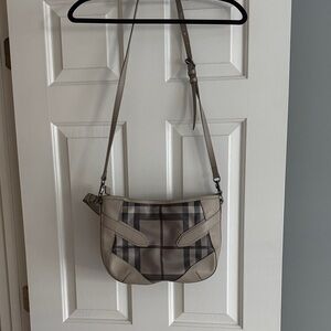 Burberry Beige and Black Check Crossbody Bag